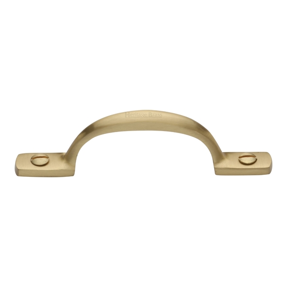 V1090 102-SB • 102 x 28mm • Satin Brass • Heritage Brass Straight Face Fixing Cabinet Handle